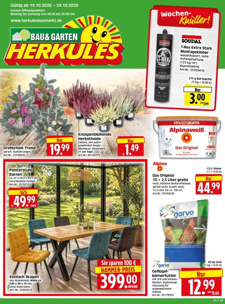 HERKULES Bau & Garten vom 19.10.2026 bis 24.10.2026