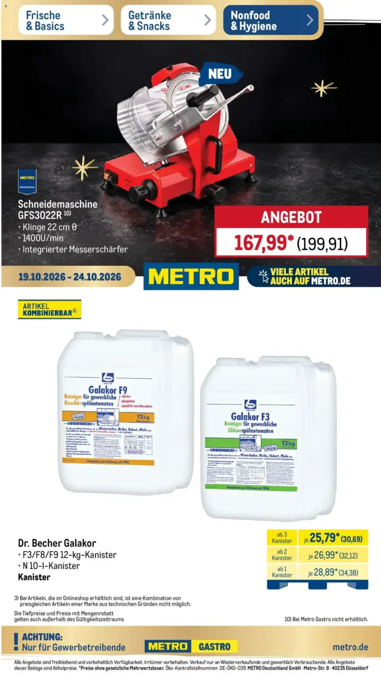 Metro NonFood vom 19.10.2026 bis 24.10.2026