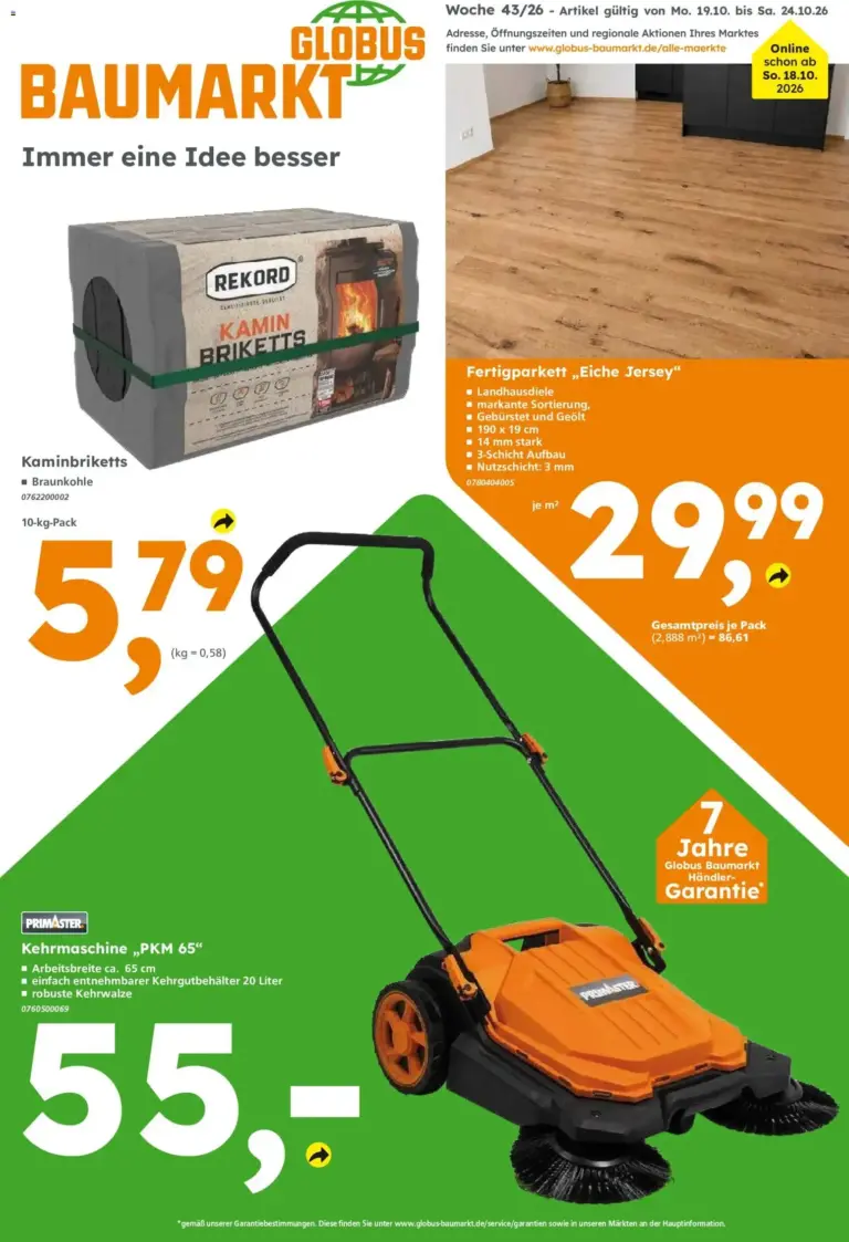 Globus Baumarkt Prospekt vom 19.10.2026 bis 24.10.2026