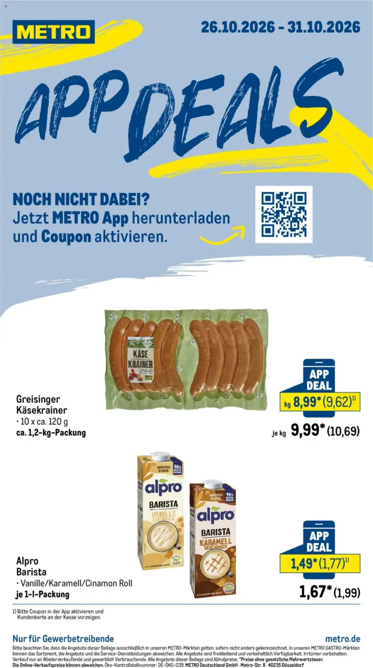 Metro App-Deals vom 26.10.2026 bis 31.10.2026