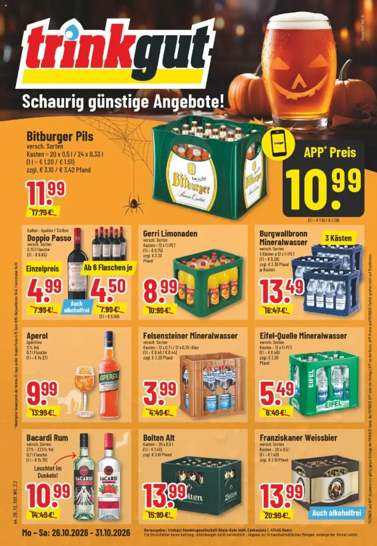 Trinkgut Prospekt online vom 26.10.2026 bis 31.10.2026