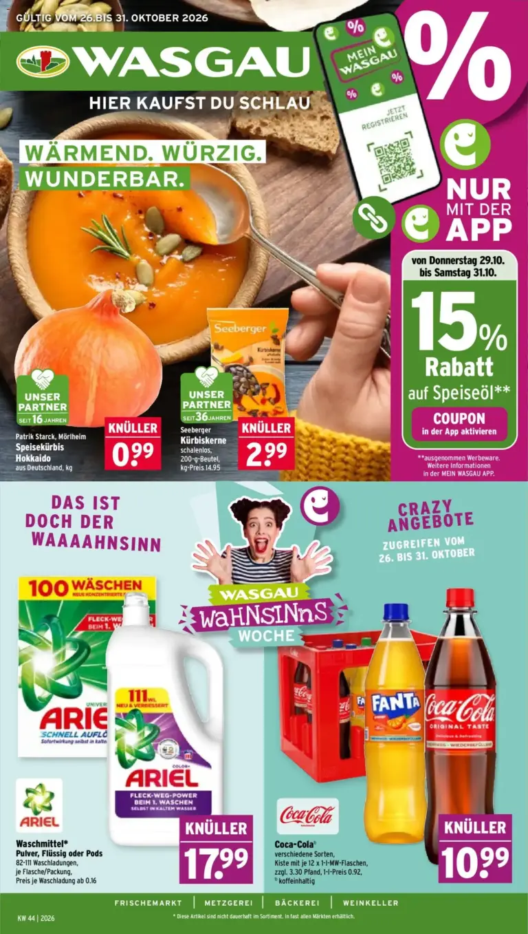 Wasgau Prospekt vom 26.10.2026 bis 31.10.2026