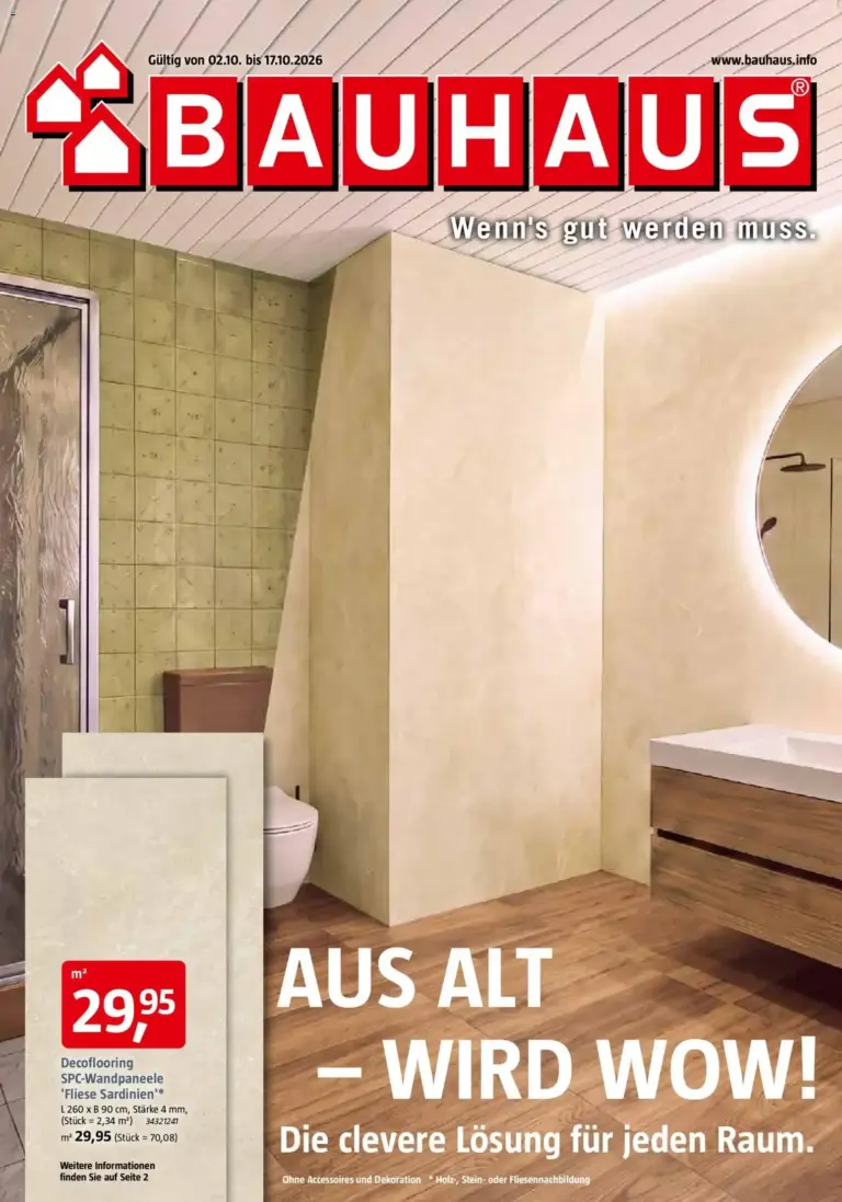 Bauhaus Prospekt vom 02.10.2026 bis 17.10.2026